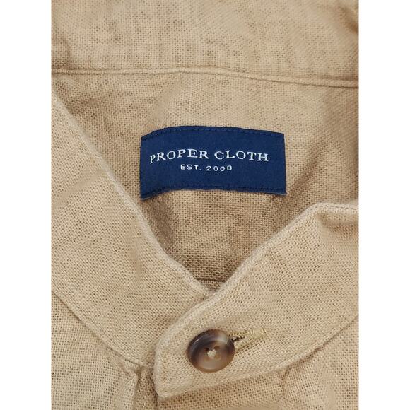 Men's Tan Casual Button Down Shirt - Picture 6 of 12